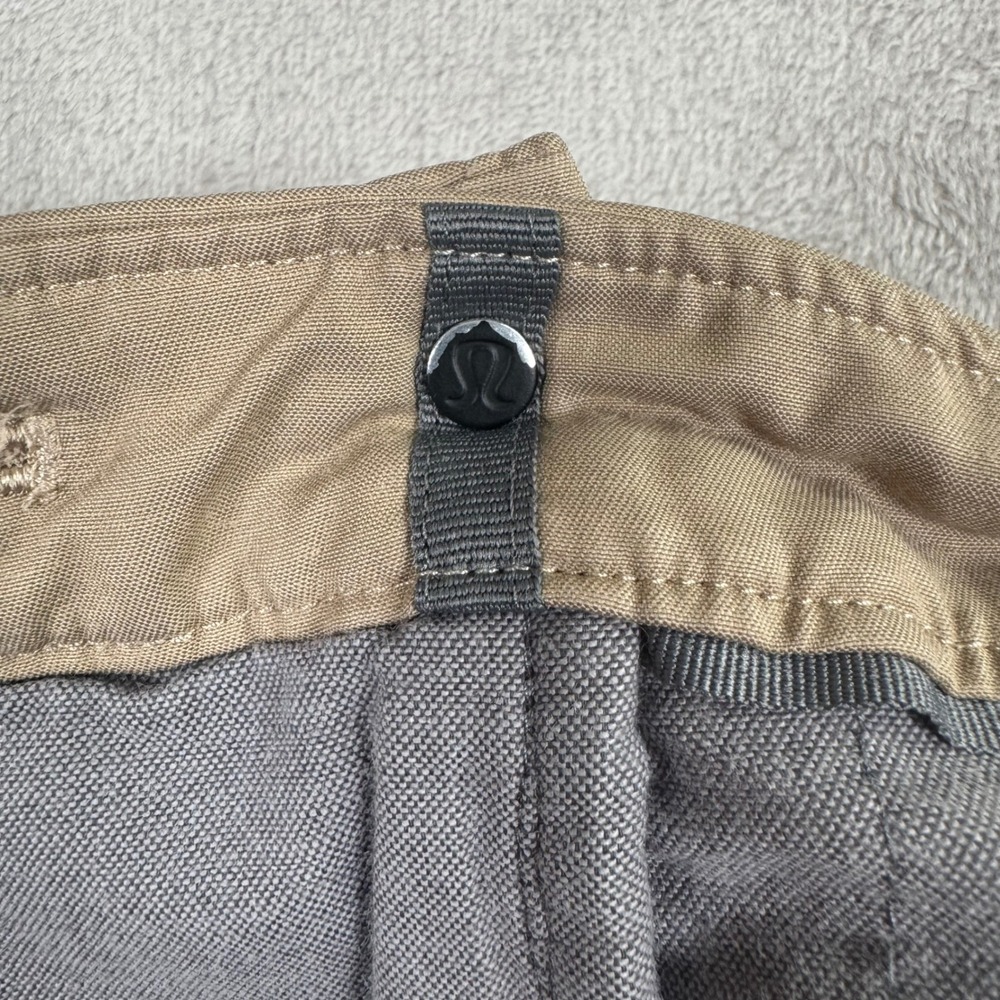 Lululemon Commission Slim-Fit Pant Mens 36x33 Khaki Tan Technical Chino Trousers - Picture 7 of 9